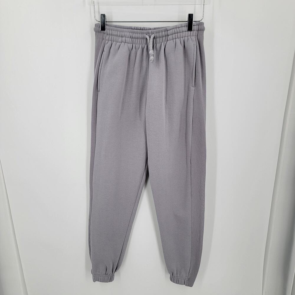 Be You Sweatpants Mens Small Gray Lilac Fleece Joggers Drawstring Elastic Waist
